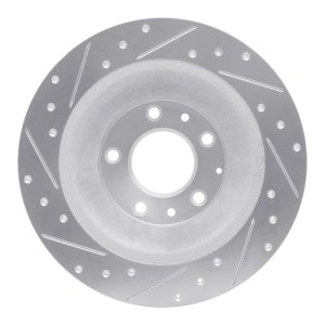 Mazda 6 Brake Rotor (1) - Rear Right - R1 Concepts - Drilled & Slotted - Silver - `06-`07